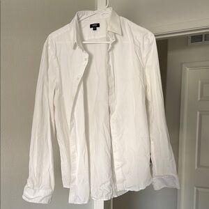 Express White Casual Button Down Shirt
